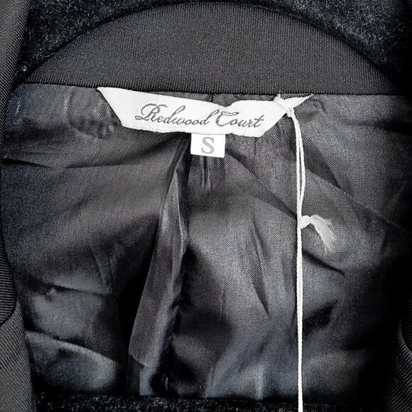 NWT Redwood Court Black Cotton Faux Leather Trim Blazer - Picture 6 of 11